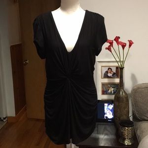 Candie’s Black Ruched Front Blouse, Size XL